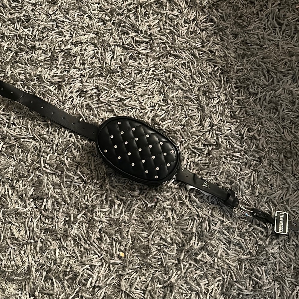 STEVE MADDEN Rhinestone Studded Belt Bag